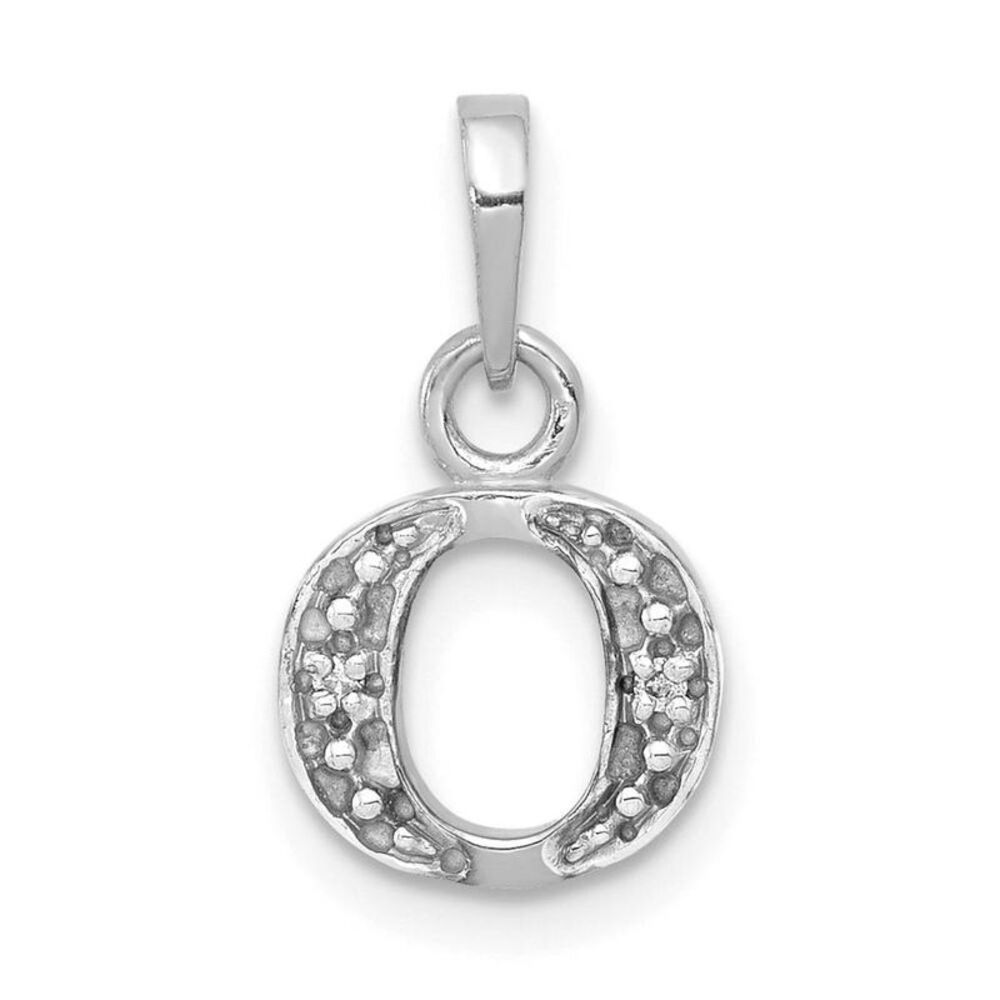 The Chloe Mini Diamond Accent Initial O Pendant in 14k White Gold